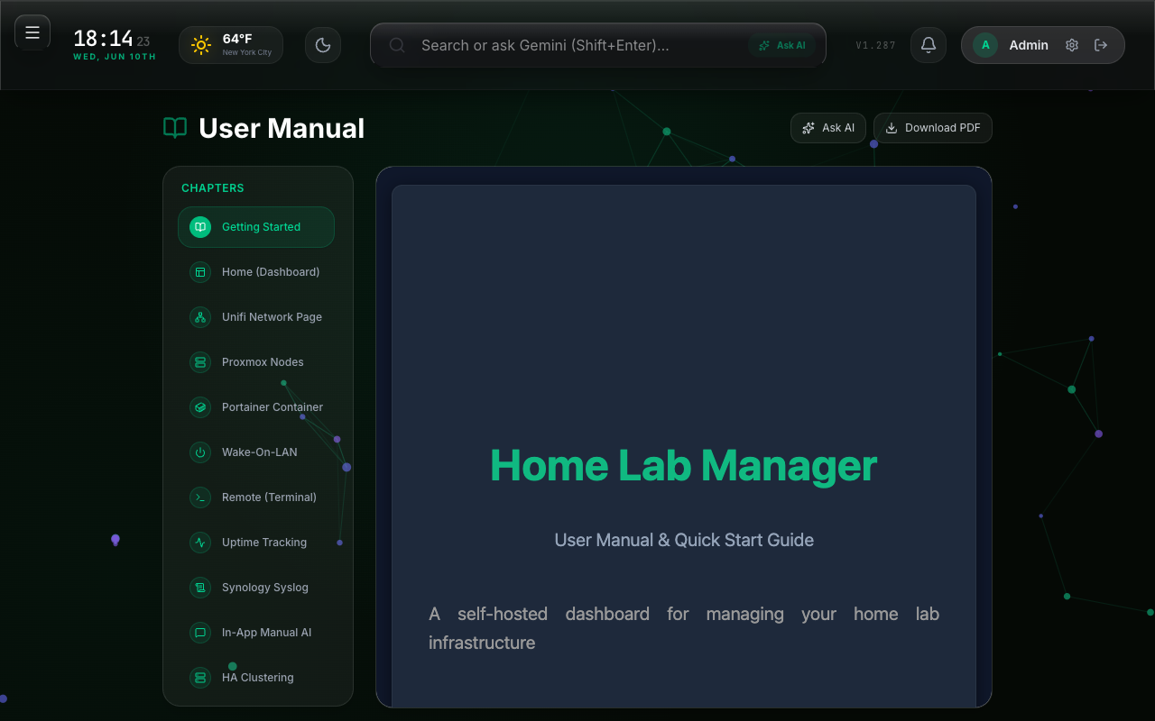 In-App 18-Chapter User Manual & Gemini Q&A Assistant